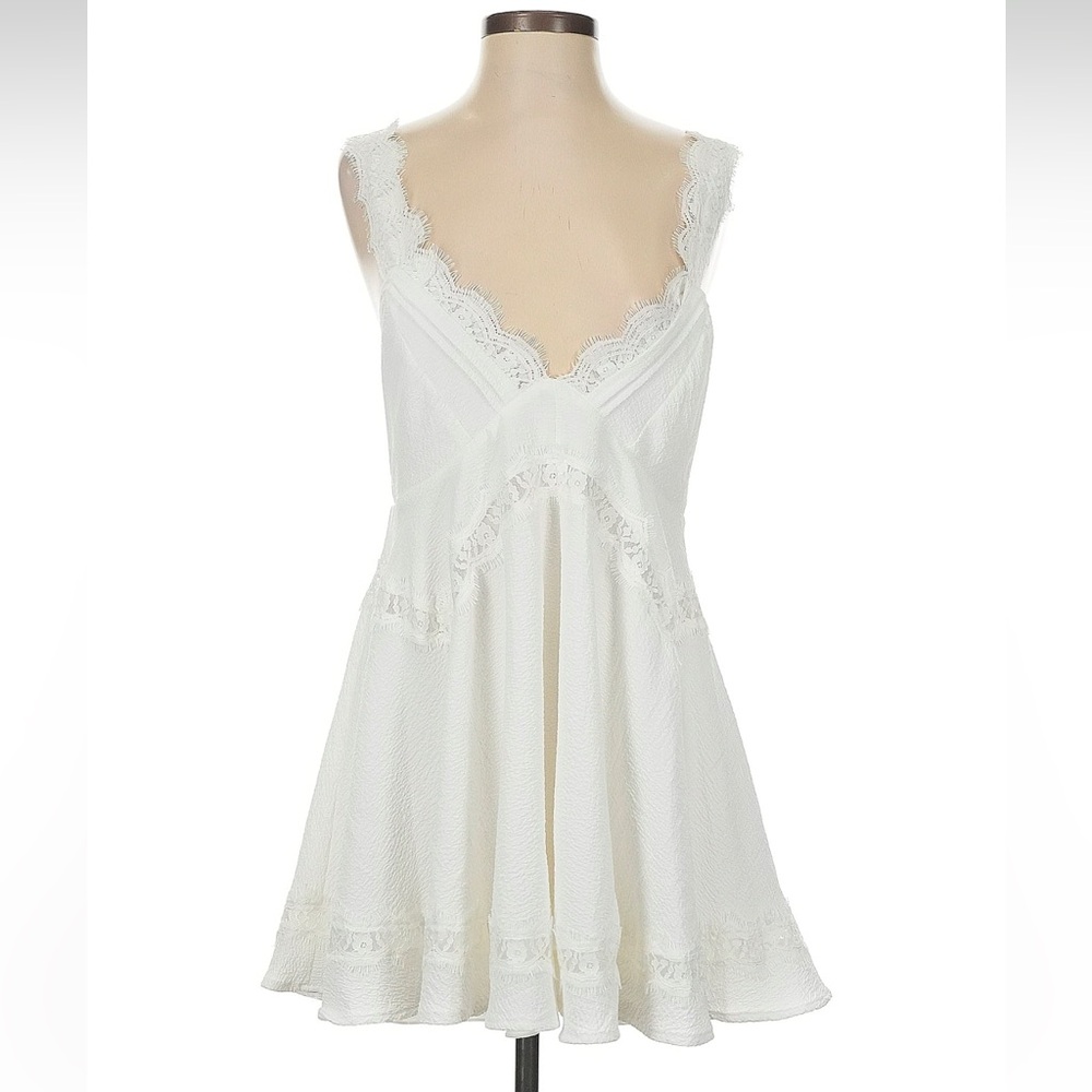 Altar'd State | White Lace Trim Detail Elle Dress